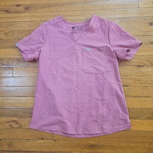 Figs Technical Collection Pocket Scrub Top Womens M Pink